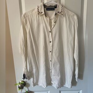 Eagles Eye Elegant White Embroidered Women’s Shirt